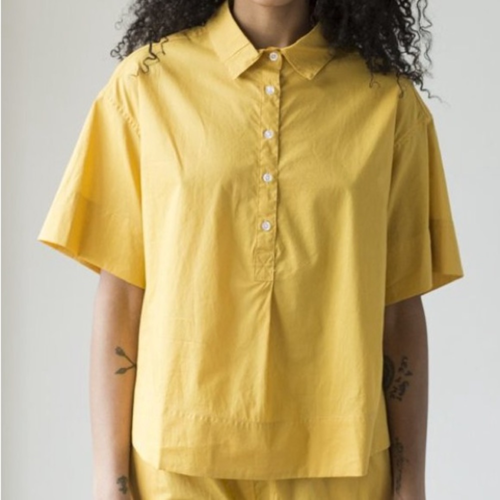 Yellow Button-Up Women's Top